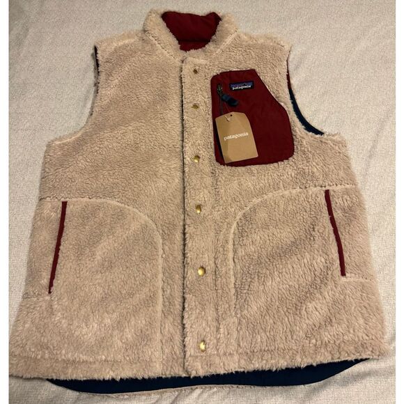 Patagonia Size Medium Men Reversible Bivy Down Vest Tidepool Blue 27588 New - Picture 3 of 4